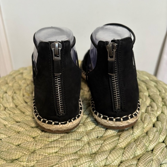 Eileen Fisher Black Suede Lace-Up Espadrille Closed Toe Flat Sandal - Picture 7 of 11